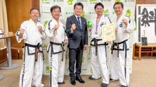 清水勇人さいたま市長 表敬訪問（第37回全日本大会）